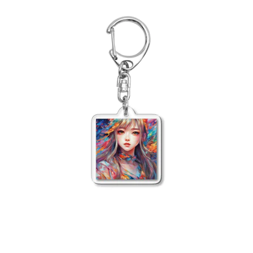 美少女　アート Acrylic Key Chain