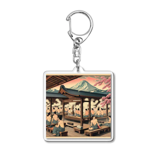 浮世絵風サウナ Acrylic Key Chain