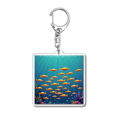 海中を泳ぐ魚のひれ Acrylic Key Chain