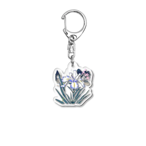 RetrowaveFlower-ハナショウブ- Acrylic Key Chain