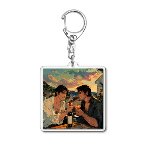 コルシカ島・ワインで乾杯　Tomoe bb 2712 Acrylic Key Chain