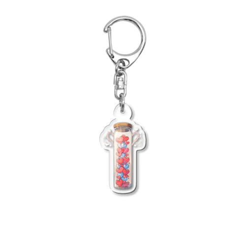 小瓶の中ハート Acrylic Key Chain