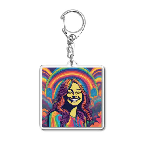 笑顔の女性 Acrylic Key Chain