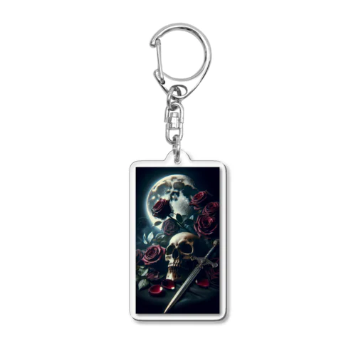 死神と薔薇（縦）AI生成 Acrylic Key Chain