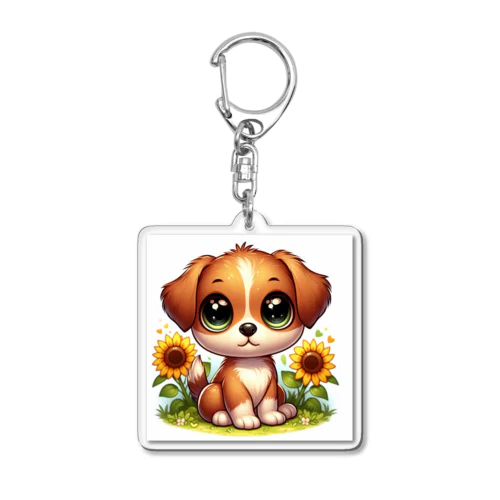 大きな目の子犬 Acrylic Key Chain