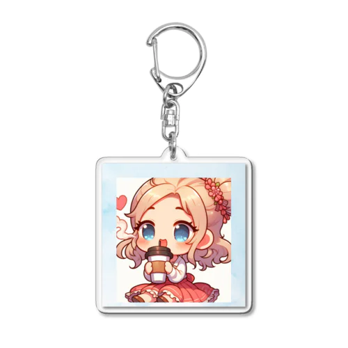 カフェが好きな女の子 Acrylic Key Chain