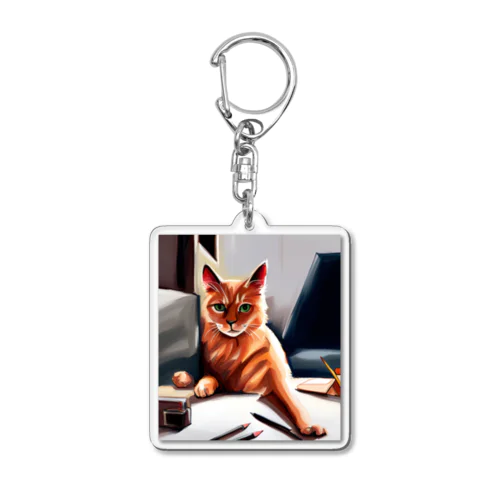 お仕事猫「ブライ」 Acrylic Key Chain