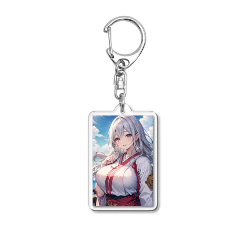 巫女姿のママ Acrylic Key Chain