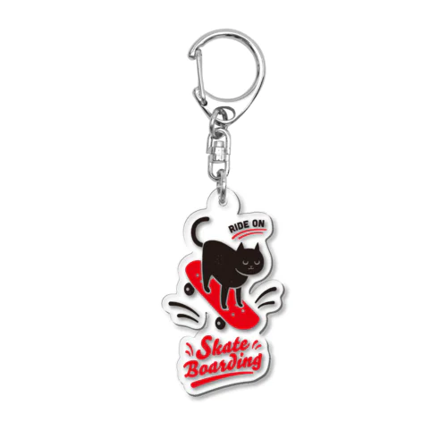 スケボーねこ Acrylic Key Chain