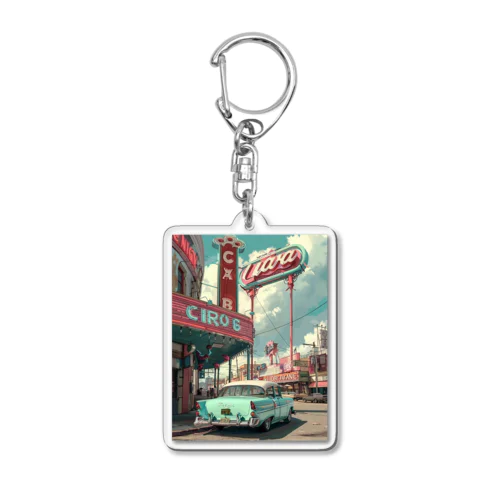 Vintage American City Acrylic Key Chain