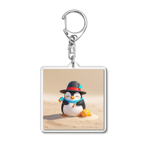 おもちゃの砂を使ったかわいいペンギン Acrylic Key Chain