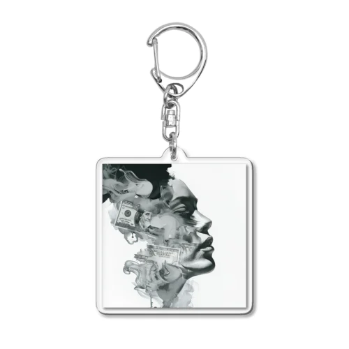 アート「女性の横顔」 Acrylic Key Chain