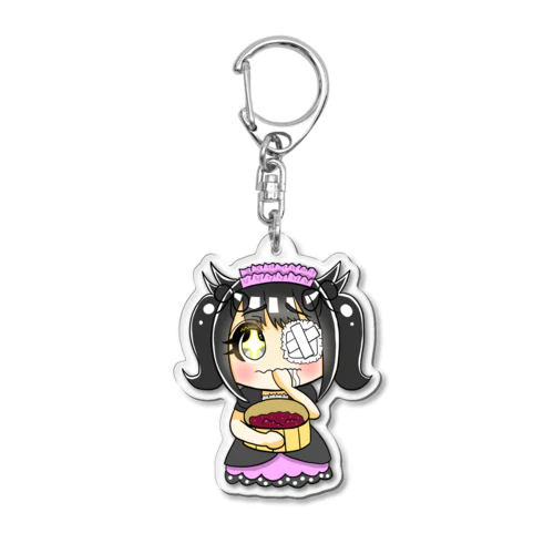 小豆洗いの黒猫ちゃん Acrylic Key Chain