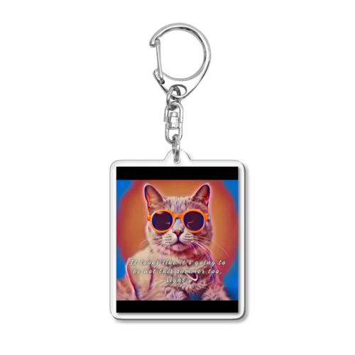 サングラス猫 Acrylic Key Chain