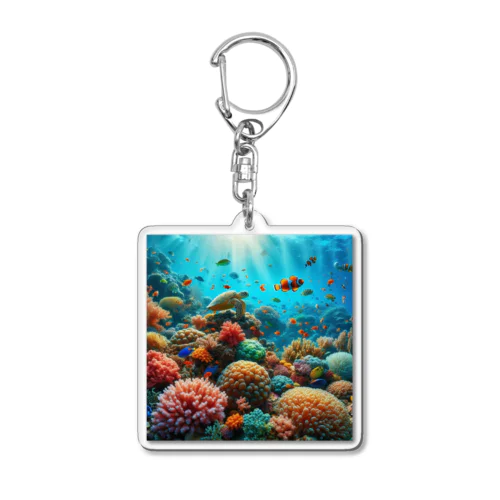 海の中を泳ぐ魚達 Acrylic Key Chain