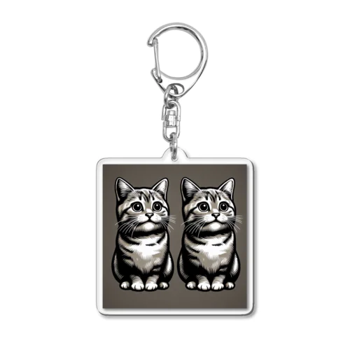 双子座の猫 Acrylic Key Chain