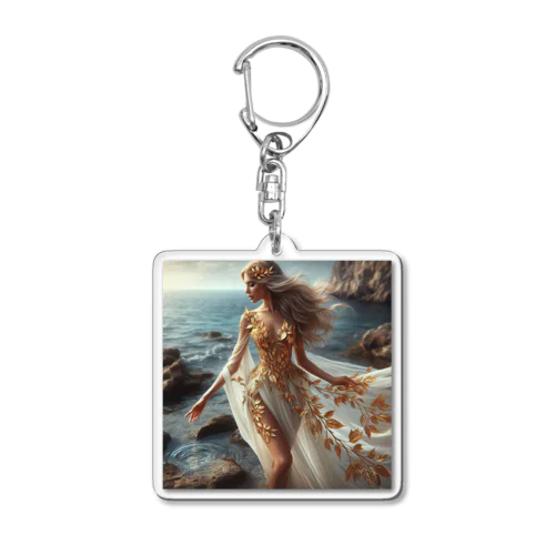 夏の海辺と女神 Acrylic Key Chain