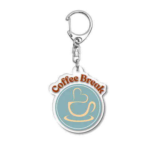 「coffee break 」ワンポイントTシャツ Acrylic Key Chain