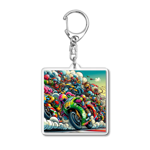 オートバイレース Acrylic Key Chain