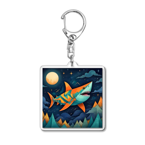 Flying Shark Acrylic Key Chain