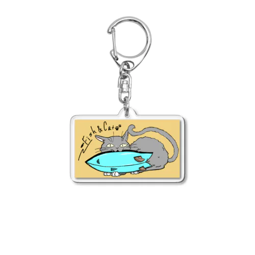 fish & cat Acrylic Key Chain