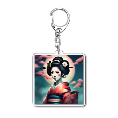 月夜の芸者(Geisya of moon night) Acrylic Key Chain