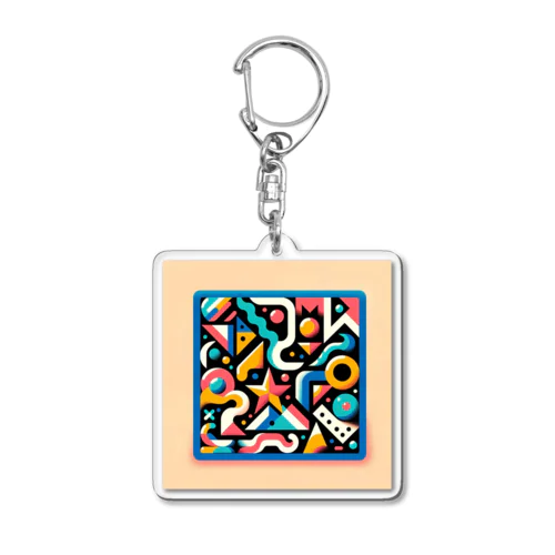 細かい抽象画 Acrylic Key Chain