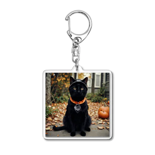 ハロウィン黒猫 Acrylic Key Chain