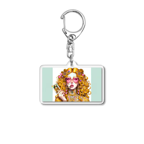 Gorgeous Gold Girl Acrylic Key Chain