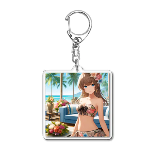 海と南国と水着と　夏休み Acrylic Key Chain