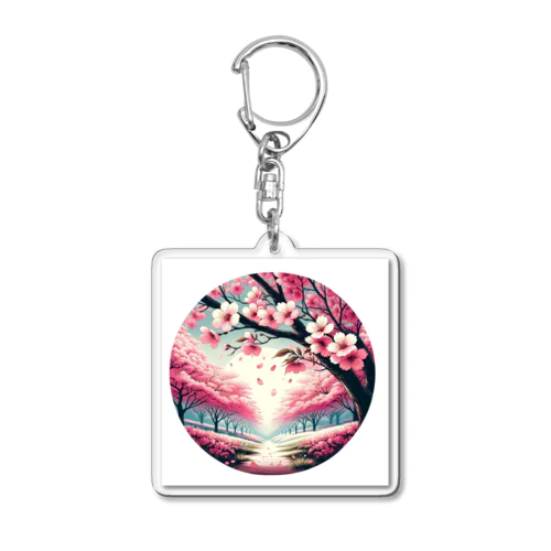 桜と季節感 Acrylic Key Chain