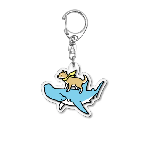 シュモクザメさんと柴犬くん（文字無し） Acrylic Key Chain