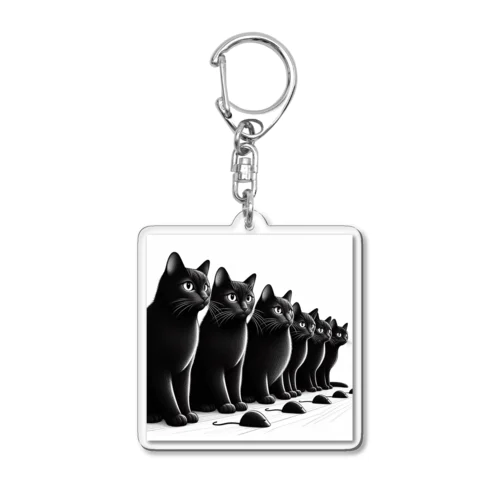 整列する猫 Acrylic Key Chain