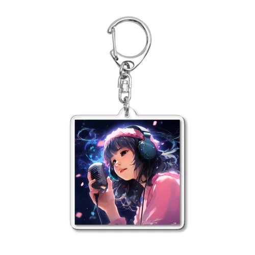 音楽好き女の子 Acrylic Key Chain