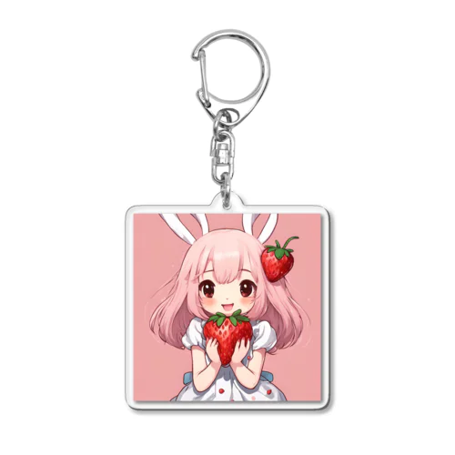 いちご大好き、うさみみチャコちゃん Acrylic Key Chain