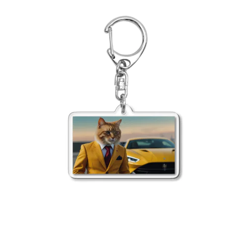 大富豪の猫 Acrylic Key Chain