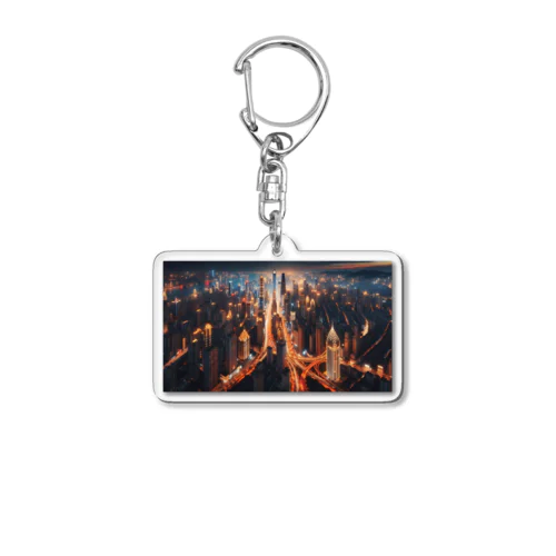 美しい都会の夜景 Acrylic Key Chain