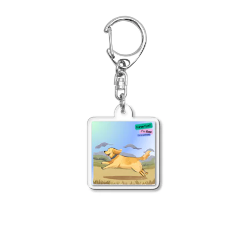 running dog 《ごーるでん》 Acrylic Key Chain