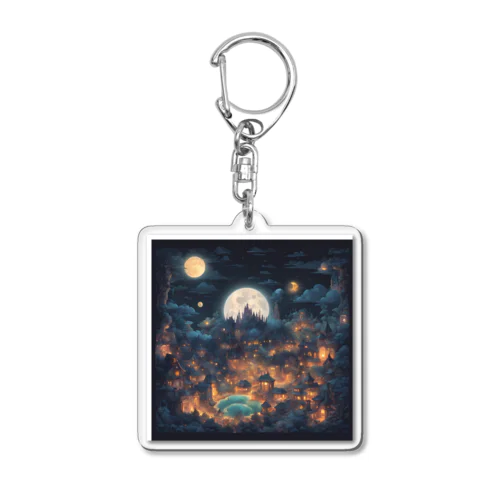 異世界風夜の町 Acrylic Key Chain