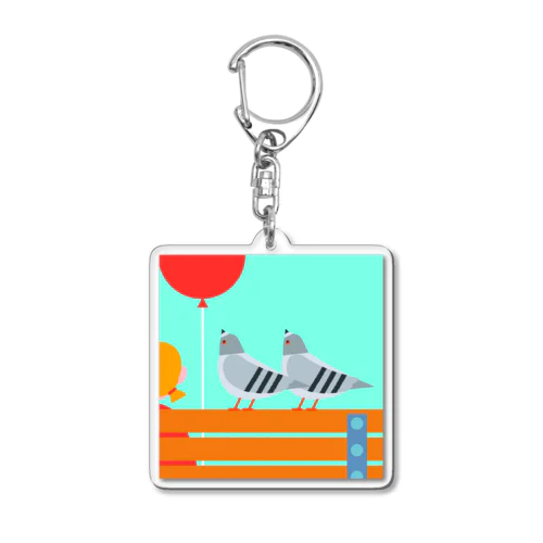 Twin pigeons Acrylic Key Chain