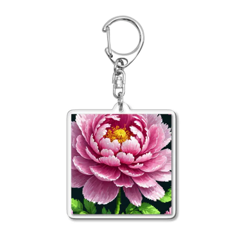 ピクセルアートの5月_芍薬 Acrylic Key Chain