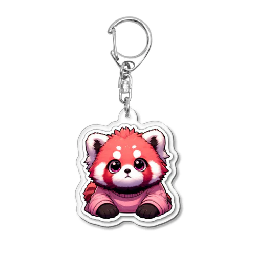 ピンクシャツ賛成レッサーパンダ Acrylic Key Chain