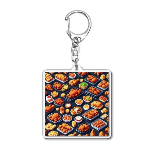 ドット絵シリーズ９チキン祭りゴージャスver. Acrylic Key Chain