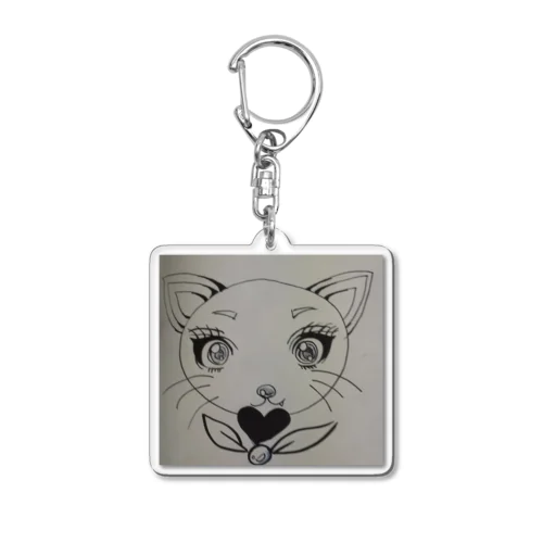 ハートのねこ Acrylic Key Chain