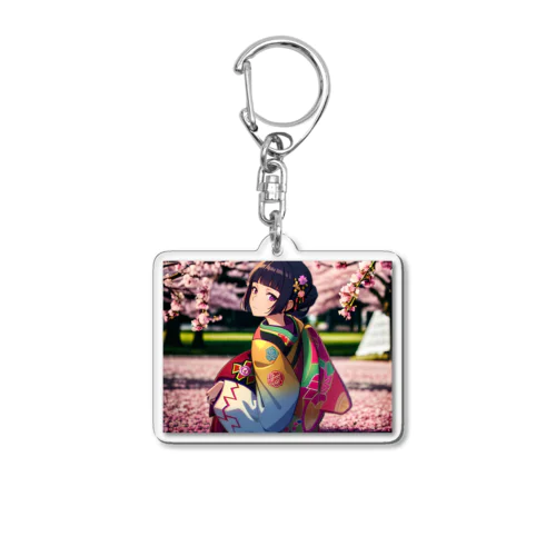Sakura girl Acrylic Key Chain