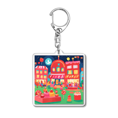 夜の街をブラブラ Acrylic Key Chain