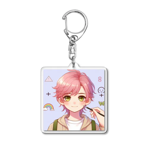 ピンクの髪の男の子のグッズ Acrylic Key Chain