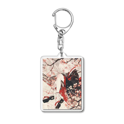 桜と着物 Acrylic Key Chain