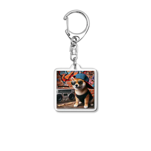 柴犬のヒップホップ Acrylic Key Chain