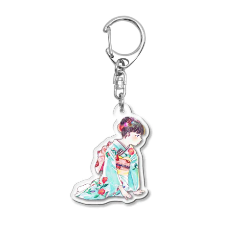 着物の女の子 Acrylic Key Chain